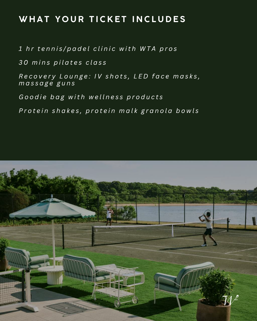 GROUP WELLNESS WONDERLAND x MONTAUK YACHT CLUB: the Racquet Retreat US Open edition